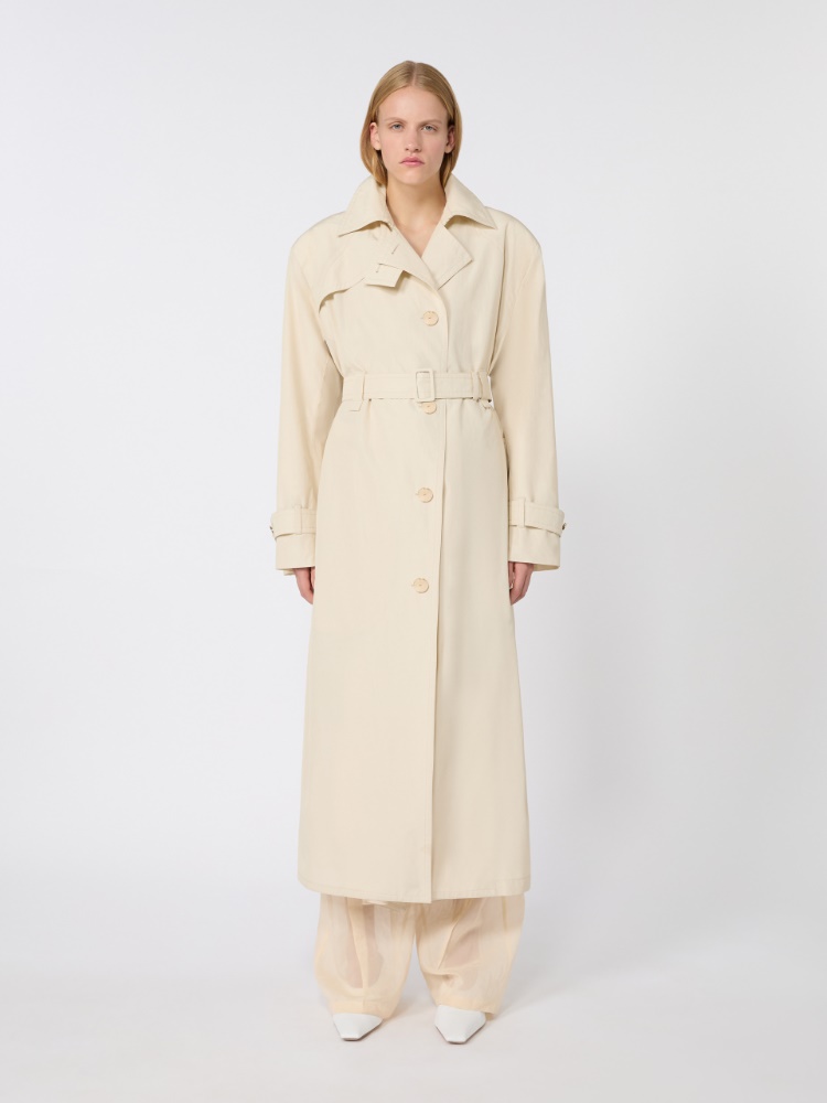 Trenchcoat aus wasserabweisender Baumwolle - VANILLE - 2