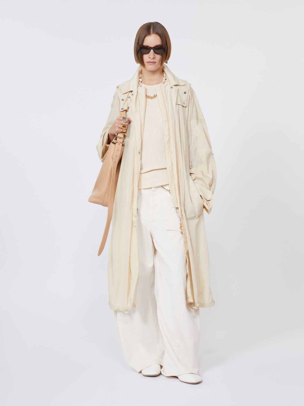Long taffeta raincoat - VANILLA - Max Mara