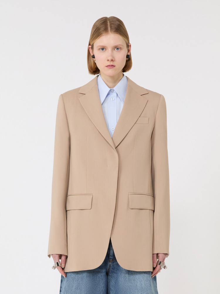 Tailored wool blazer with pleated back - BEIGE - Max Mara - 2