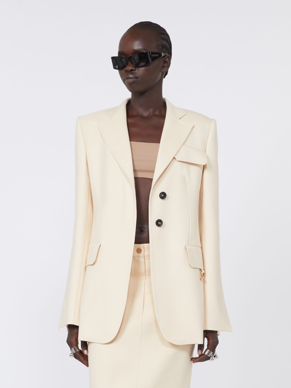 Gabardine blazer - VANILLA - Max Mara - 4