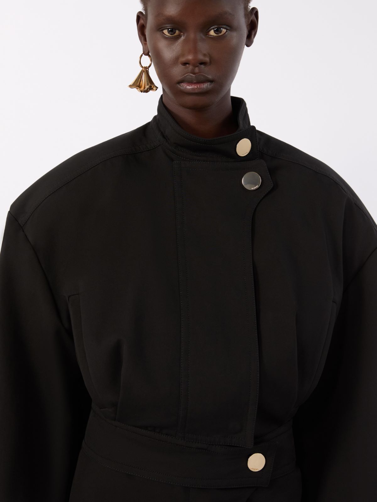 Oversize-Bomberjacke aus Baumwolle - SCHWARZ - Max Mara - 5