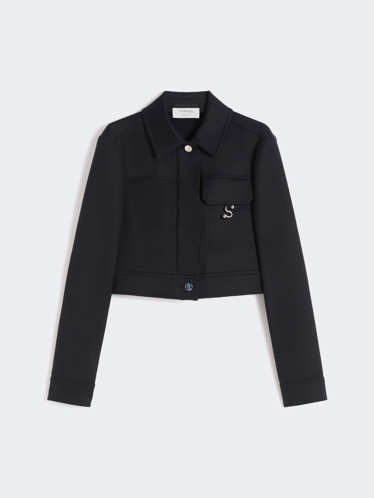 Short washed gabardine jacket - BLACK - Max Mara - 6