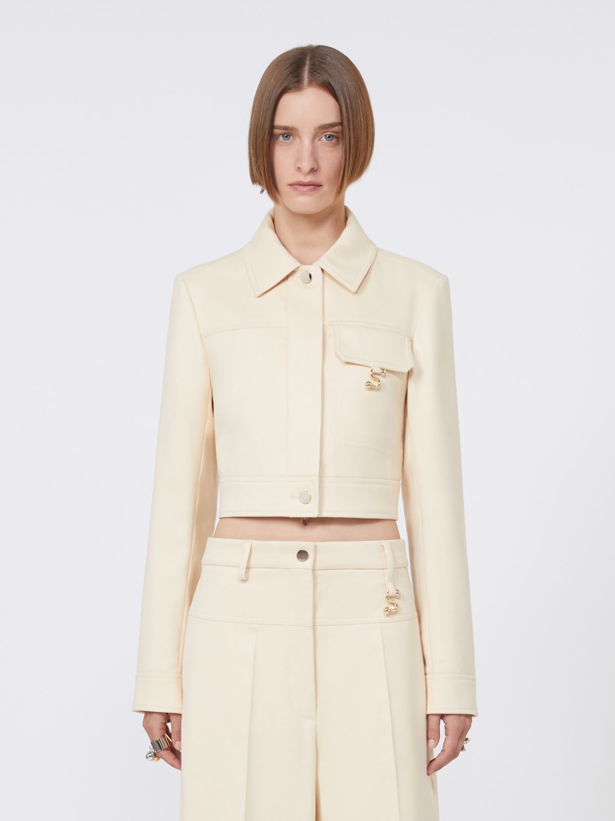 Short washed gabardine jacket - VANILLA - Max Mara - 2