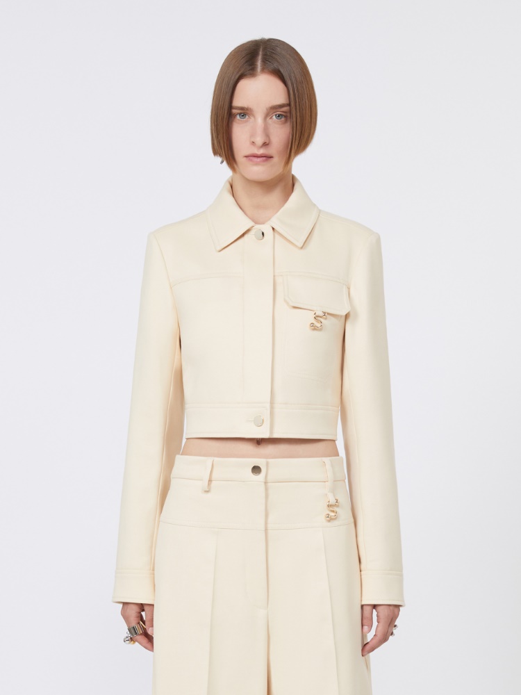 Short washed gabardine jacket - VANILLA - Max Mara - 2