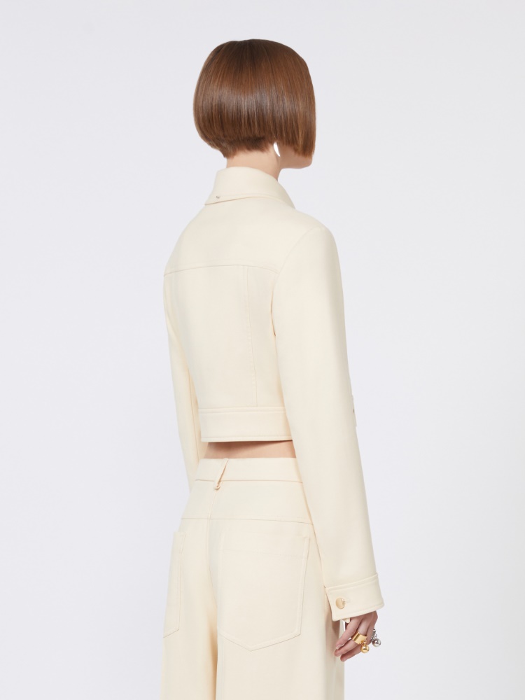 Short washed gabardine jacket - VANILLA - Max Mara - 3