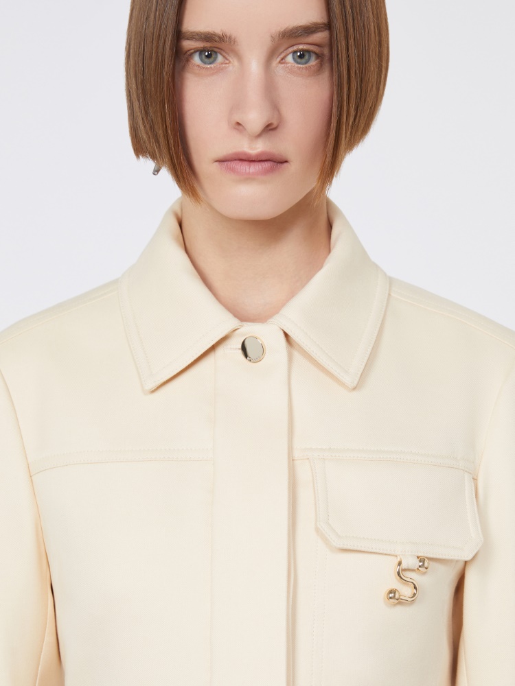 Short washed gabardine jacket - VANILLA - Max Mara - 5