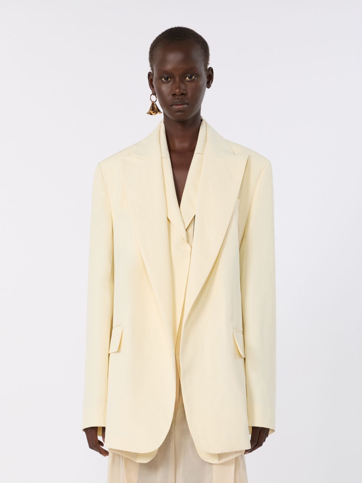 Viscose-blend double-collar blazer - LIGHT YELLOW - Max Mara - 2