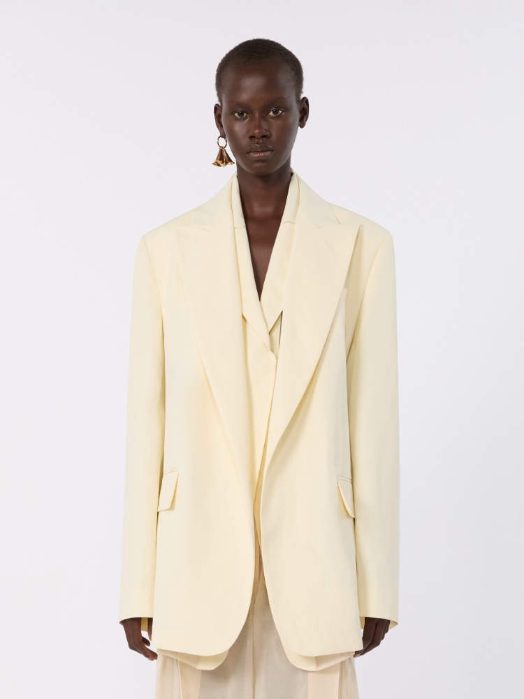 Viscose-blend double-collar blazer - LIGHT YELLOW - Max Mara - 2