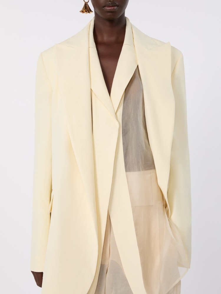 Viscose-blend double-collar blazer - LIGHT YELLOW - Max Mara - 5
