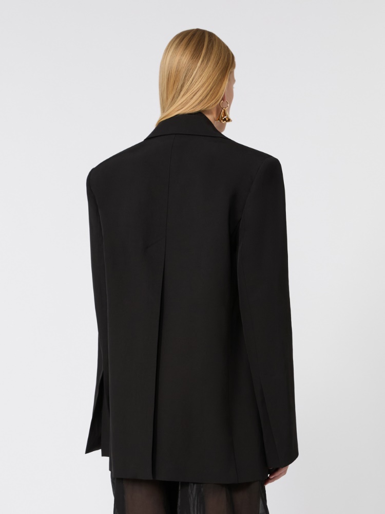 Viscose-blend double-collar blazer - BLACK - Max Mara - 3