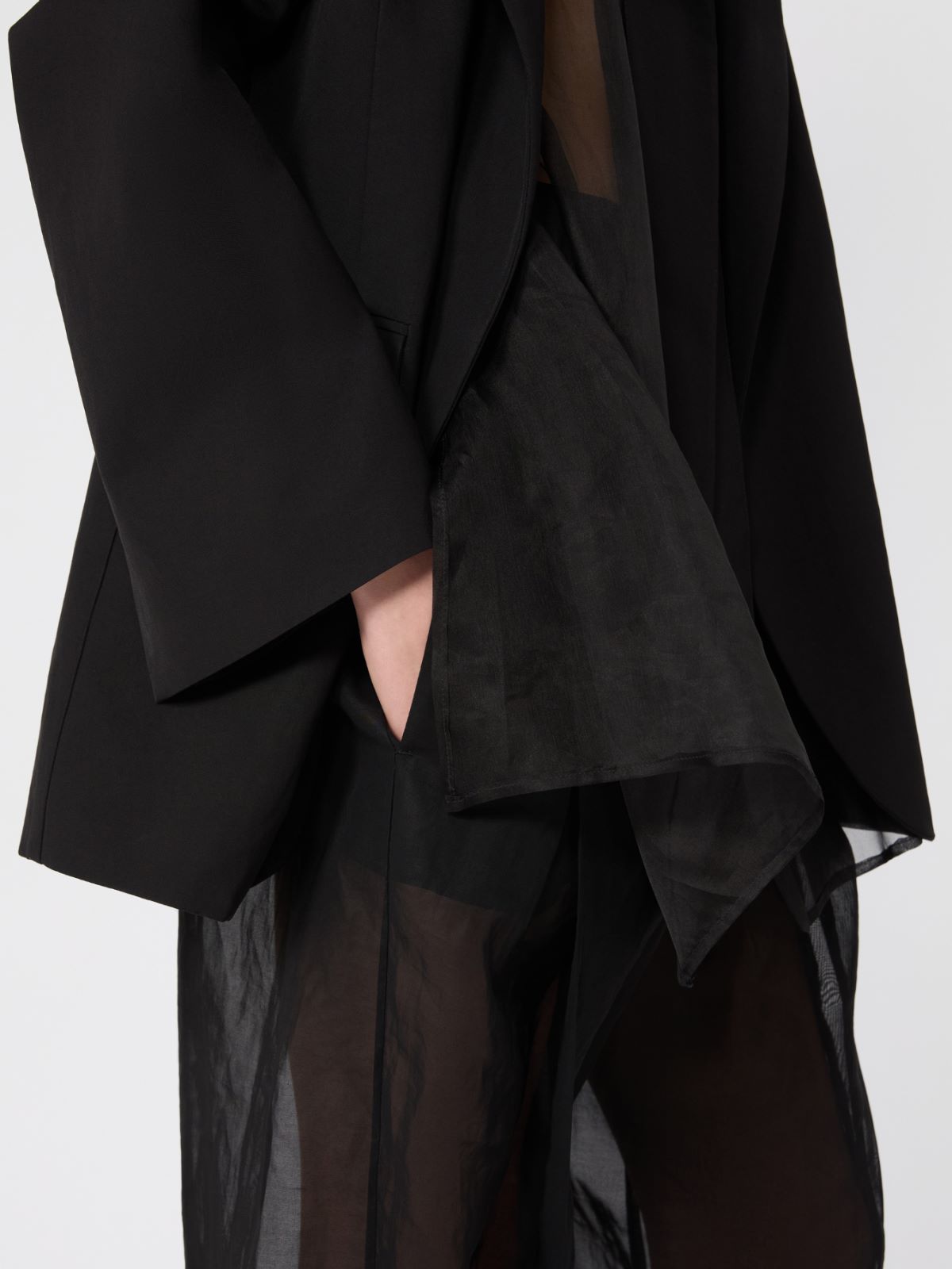 Viscose-blend double-collar blazer - BLACK - Max Mara - 5