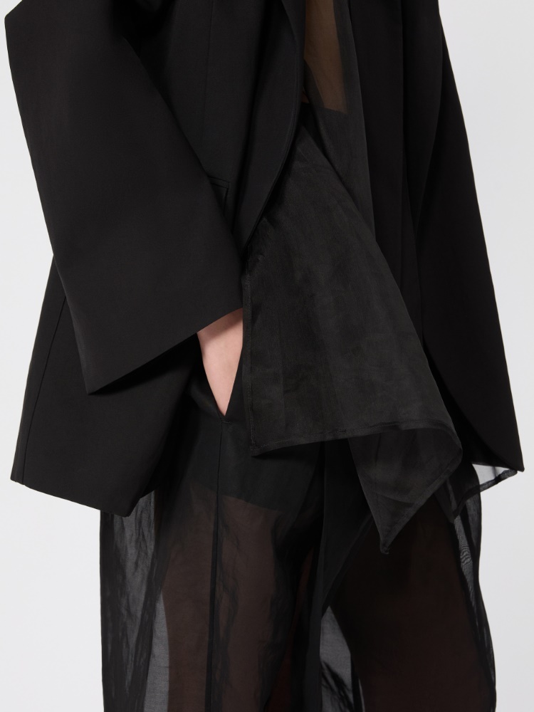 Viscose-blend double-collar blazer - BLACK - Max Mara - 5
