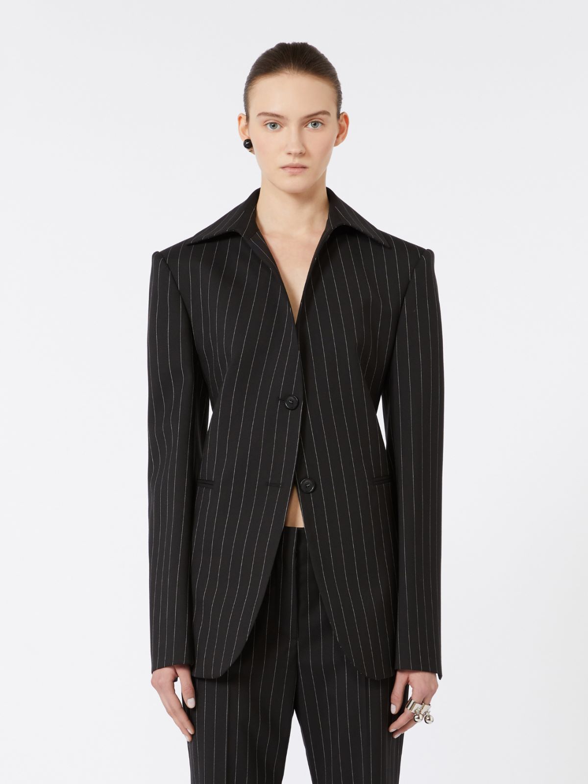 Slim-fit stretch gabardine blazer - BLACK - Max Mara - 5