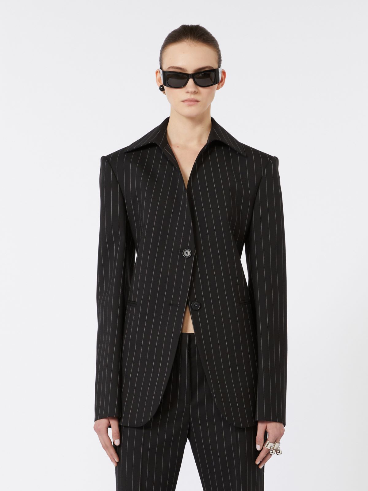 Slim-fit stretch gabardine blazer - BLACK - Max Mara - 5