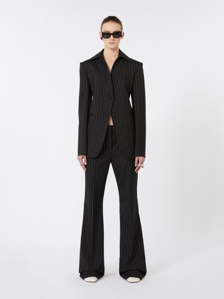 Slim-fit stretch gabardine blazer - BLACK - Max Mara