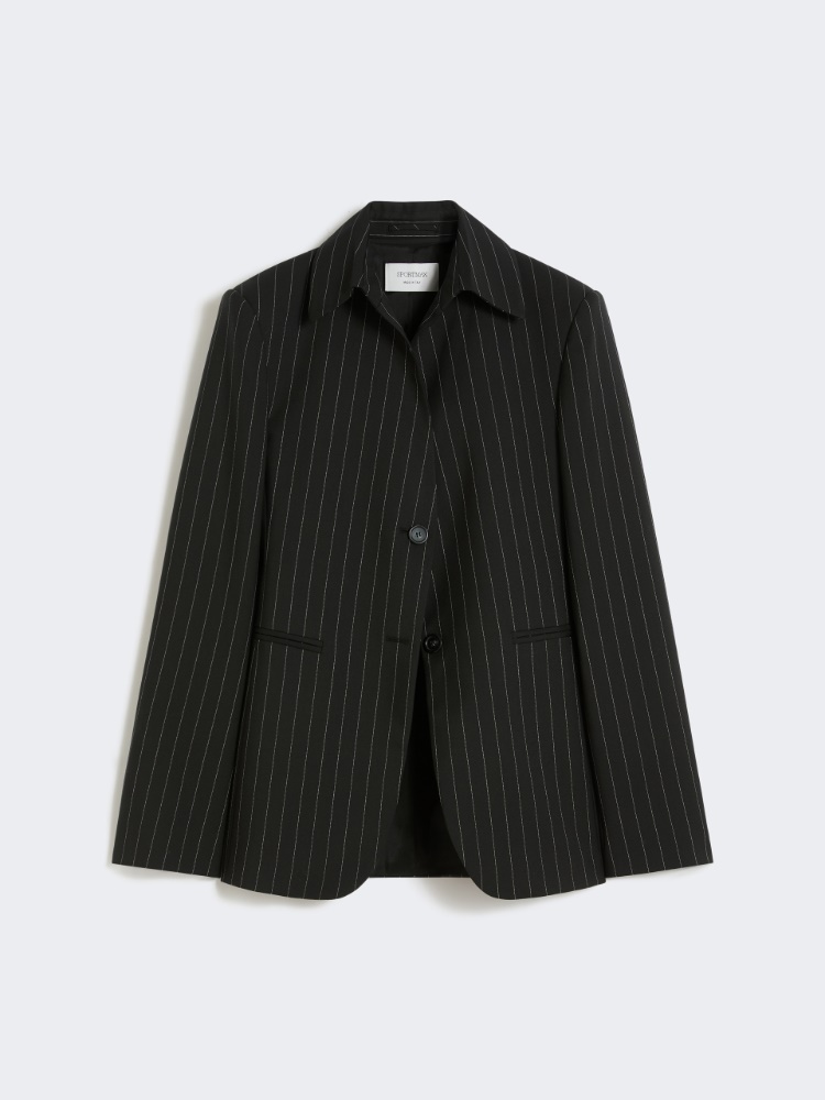 Slim-fit stretch gabardine blazer - BLACK - Max Mara