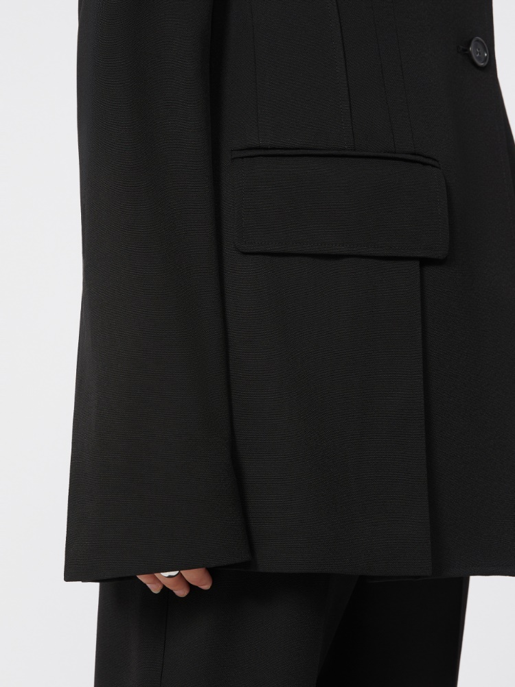 Taillierter Blazer mit doppelten Abnähern - SCHWARZ - Max Mara - 5