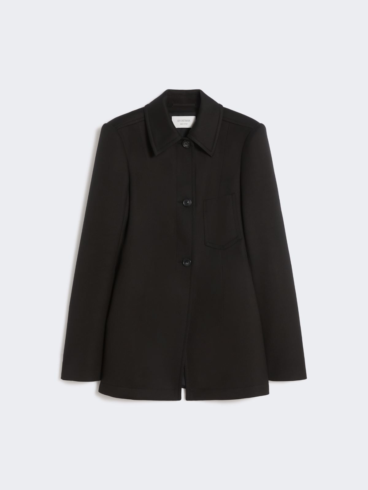 Fitted gabardine shirt jacket - BLACK - Max Mara - 4