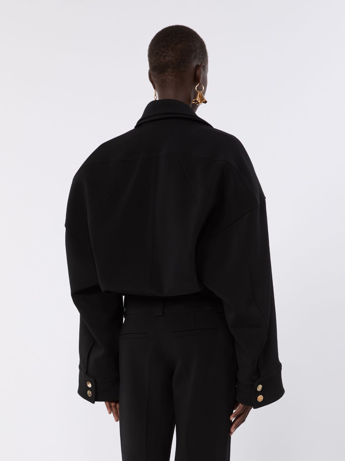 Viscose cady cropped jacket - BLACK - Max Mara - 3