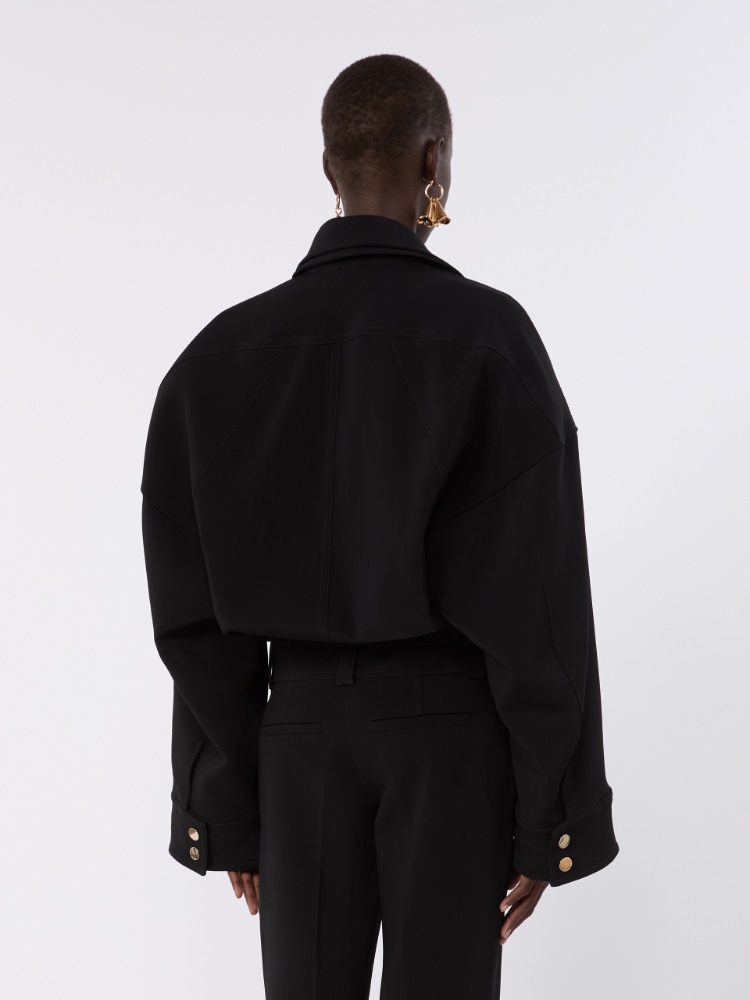 Viscose cady cropped jacket - BLACK - Max Mara - 3