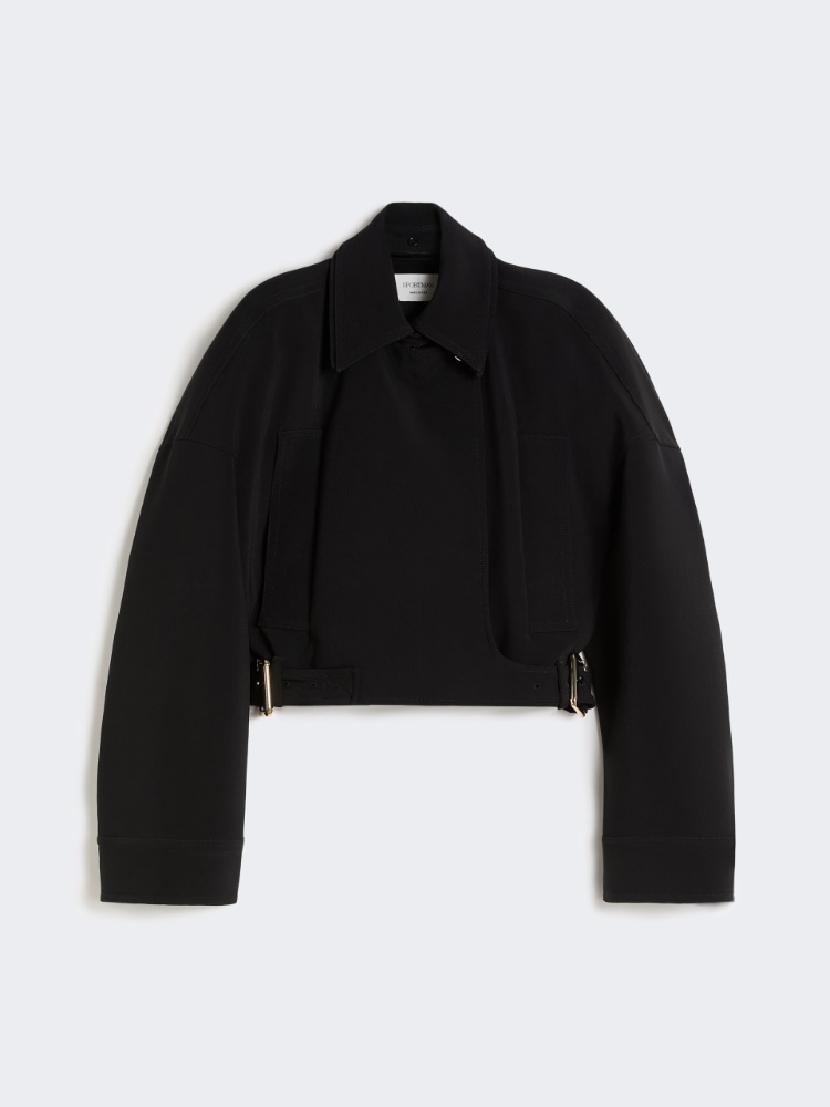 Viscose cady cropped jacket - BLACK - Max Mara