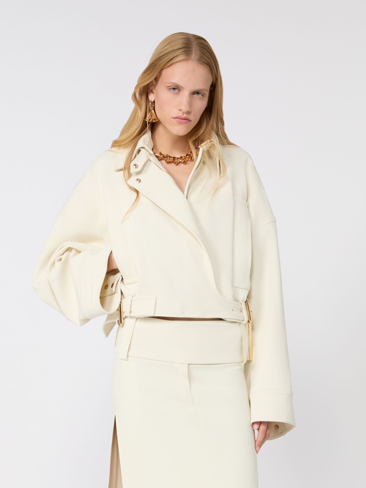 Jacke aus Viskose-Cady - CREME - Max Mara - 4