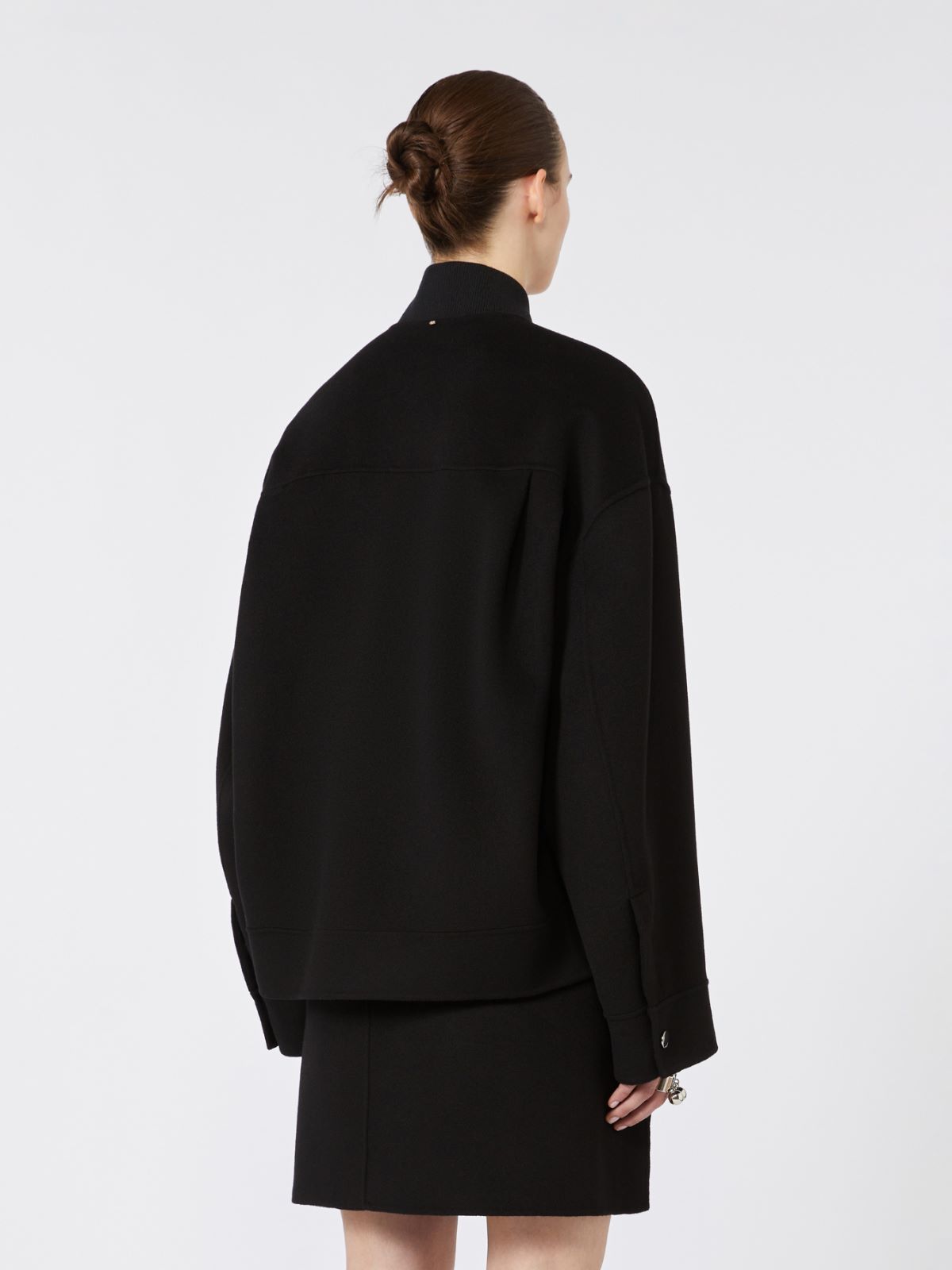 Blouson bomber surdimensionné en laine - NOIR - Max Mara - 6