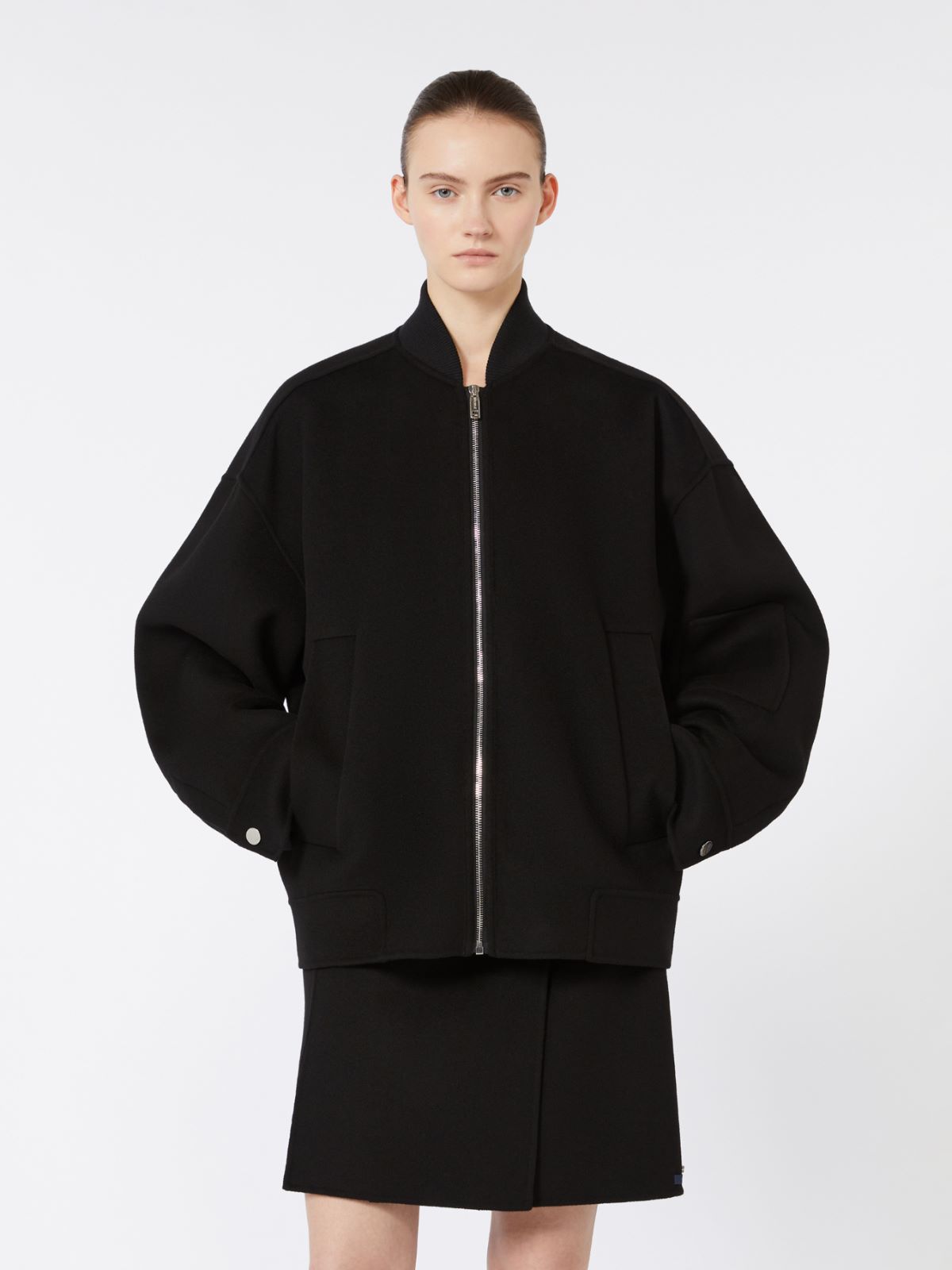 Oversized wool bomber jacket - BLACK - Max Mara - 11