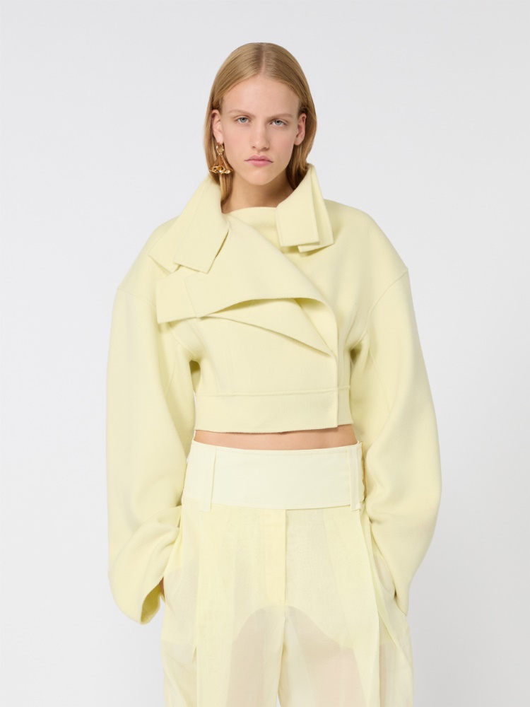 Pure wool biker jacket - LIGHT YELLOW - Max Mara - 4