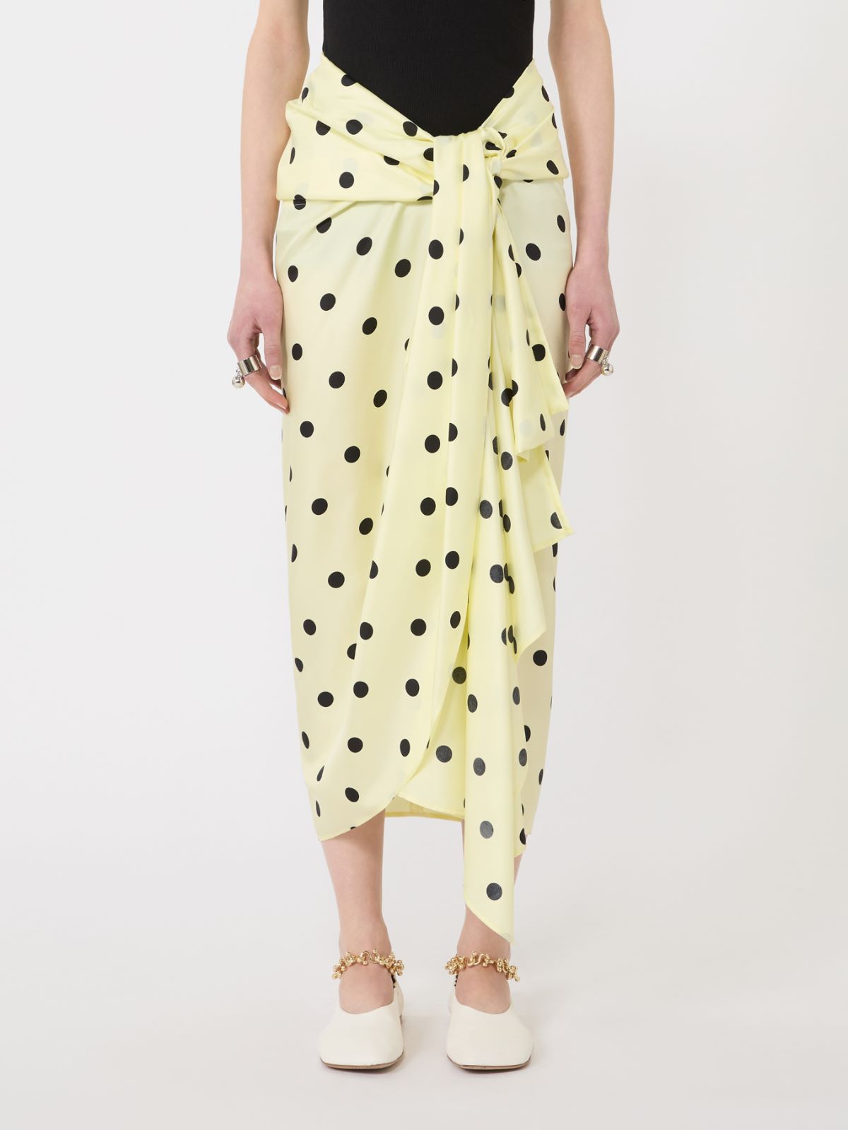 Rock aus Seidentwill mit Knoten - ZITRONE - Max Mara - 2