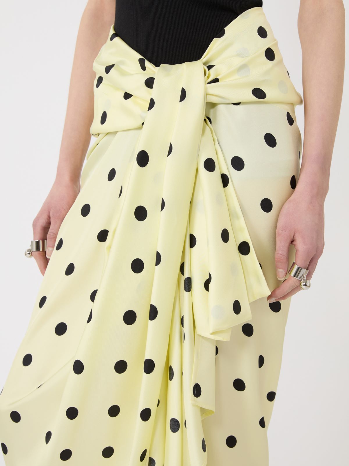 Rock aus Seidentwill mit Knoten - ZITRONE - Max Mara - 4