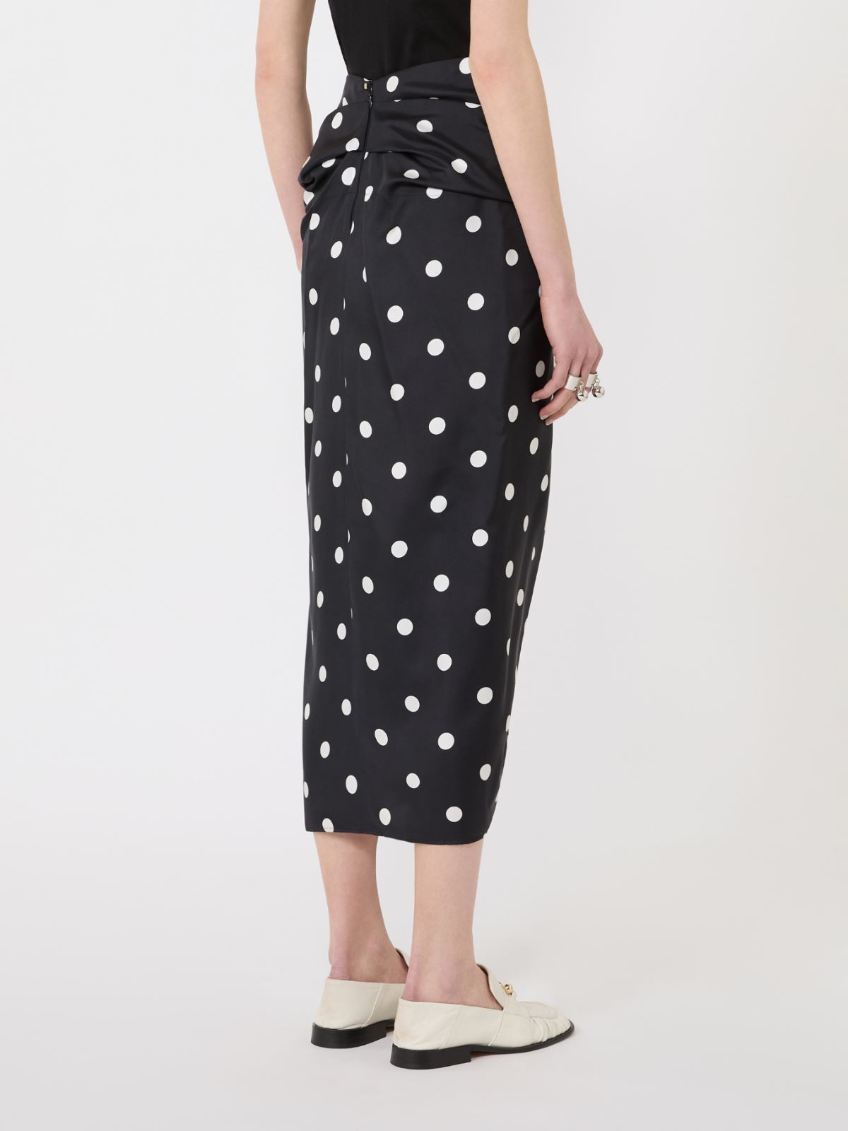 Rock aus Seidentwill mit Knoten - SCHWARZ - Max Mara - 3