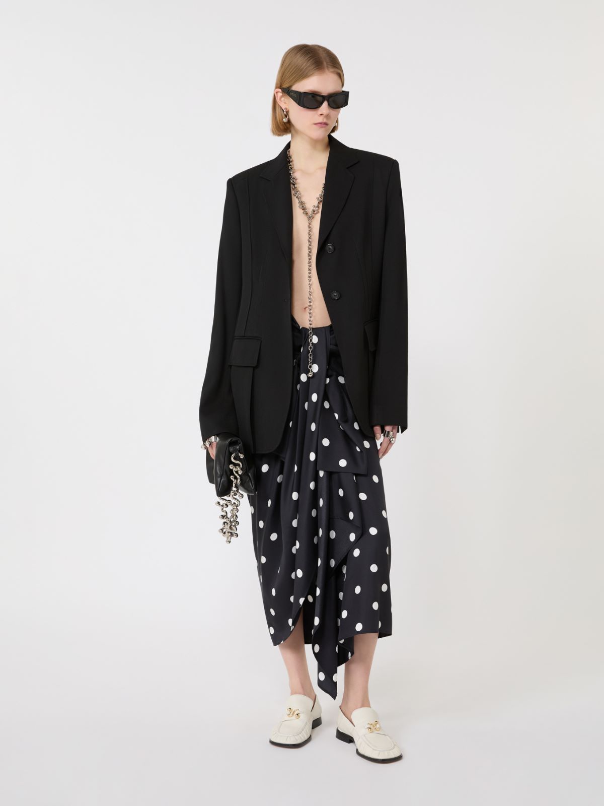 Rock aus Seidentwill mit Knoten - SCHWARZ - Max Mara