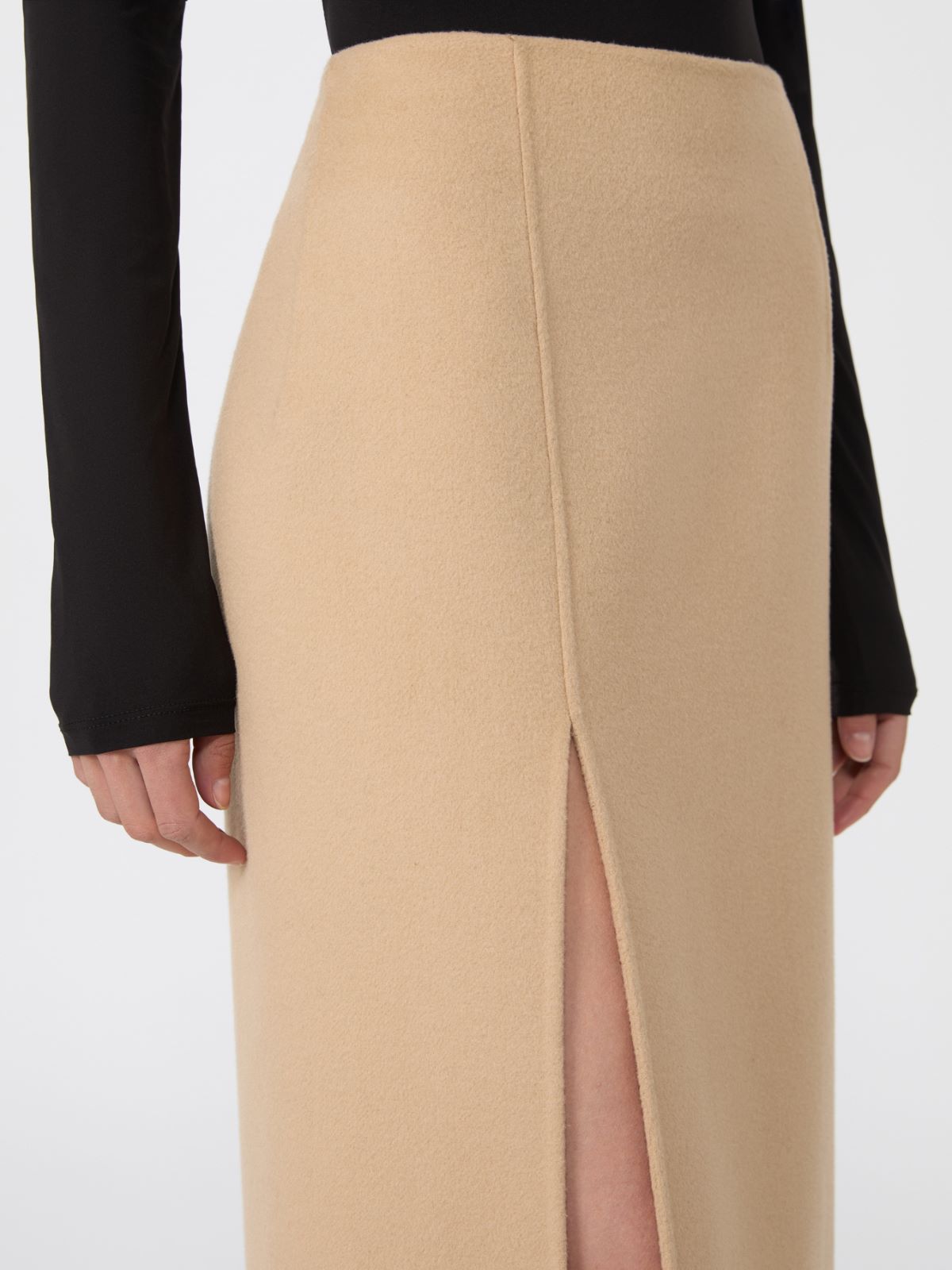 Long double-faced wool skirt - CARAMEL - Max Mara - 5