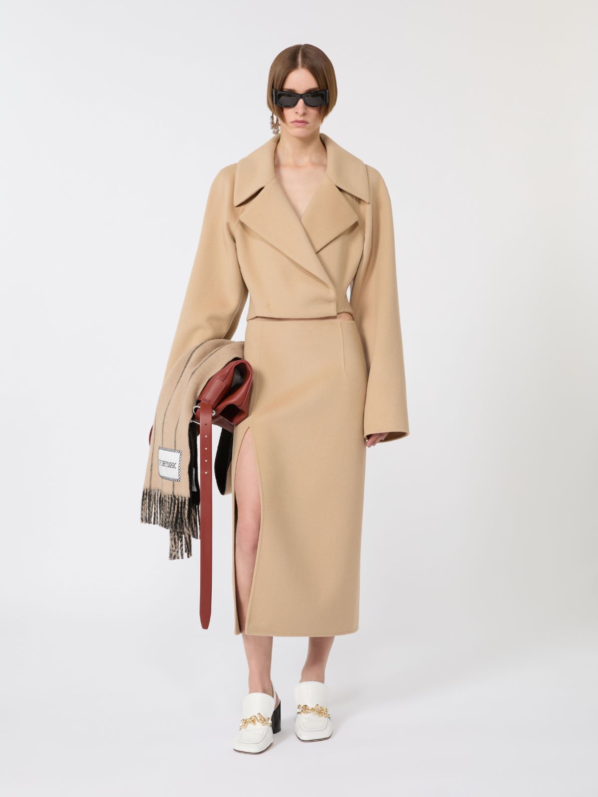 Long double-faced wool skirt - CARAMEL - Max Mara - 5