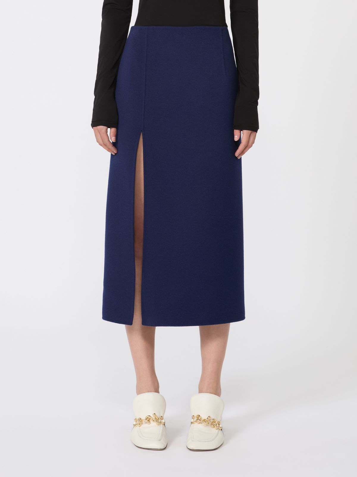 Long double-faced wool skirt - ULTRAMARINE - Max Mara - 5