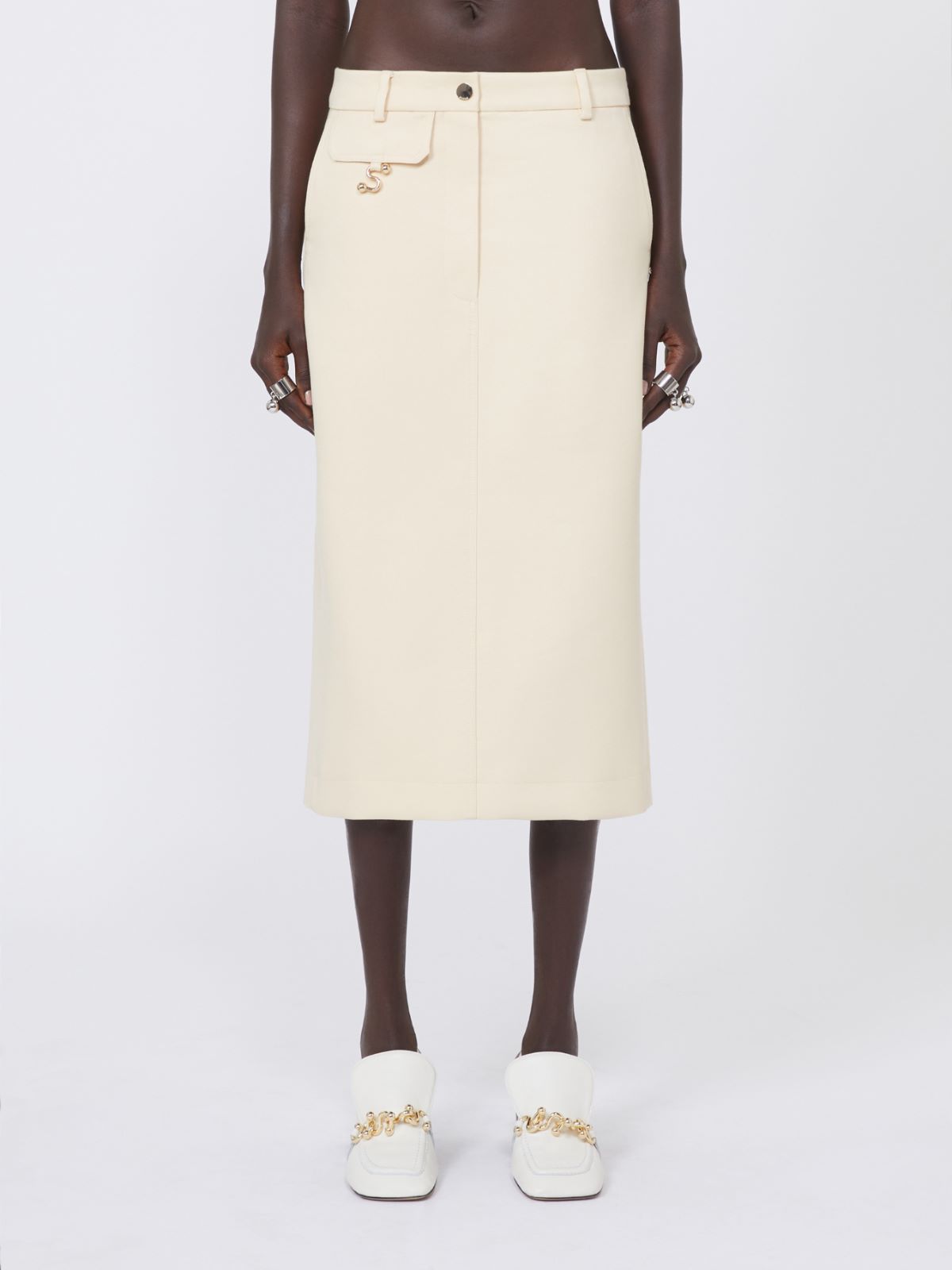 Straight-fit gabardine skirt - VANILLA - Max Mara - 2