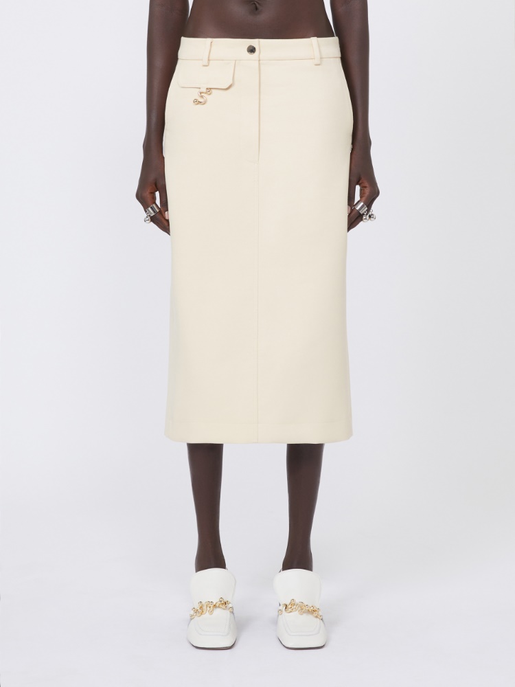 Straight-fit gabardine skirt - VANILLA - Max Mara - 2