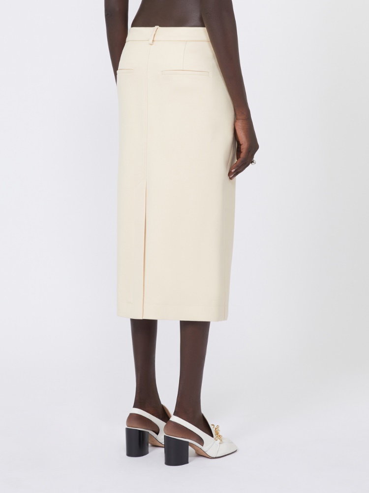 Straight-fit gabardine skirt - VANILLA - Max Mara - 3