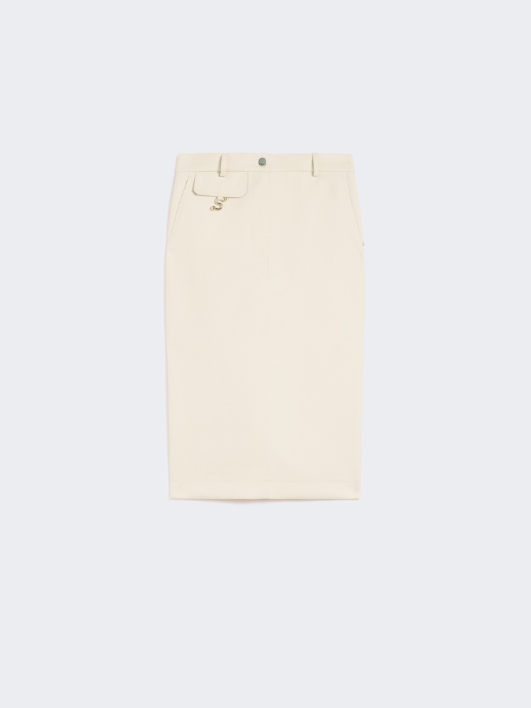 Straight-fit gabardine skirt - VANILLA - Max Mara