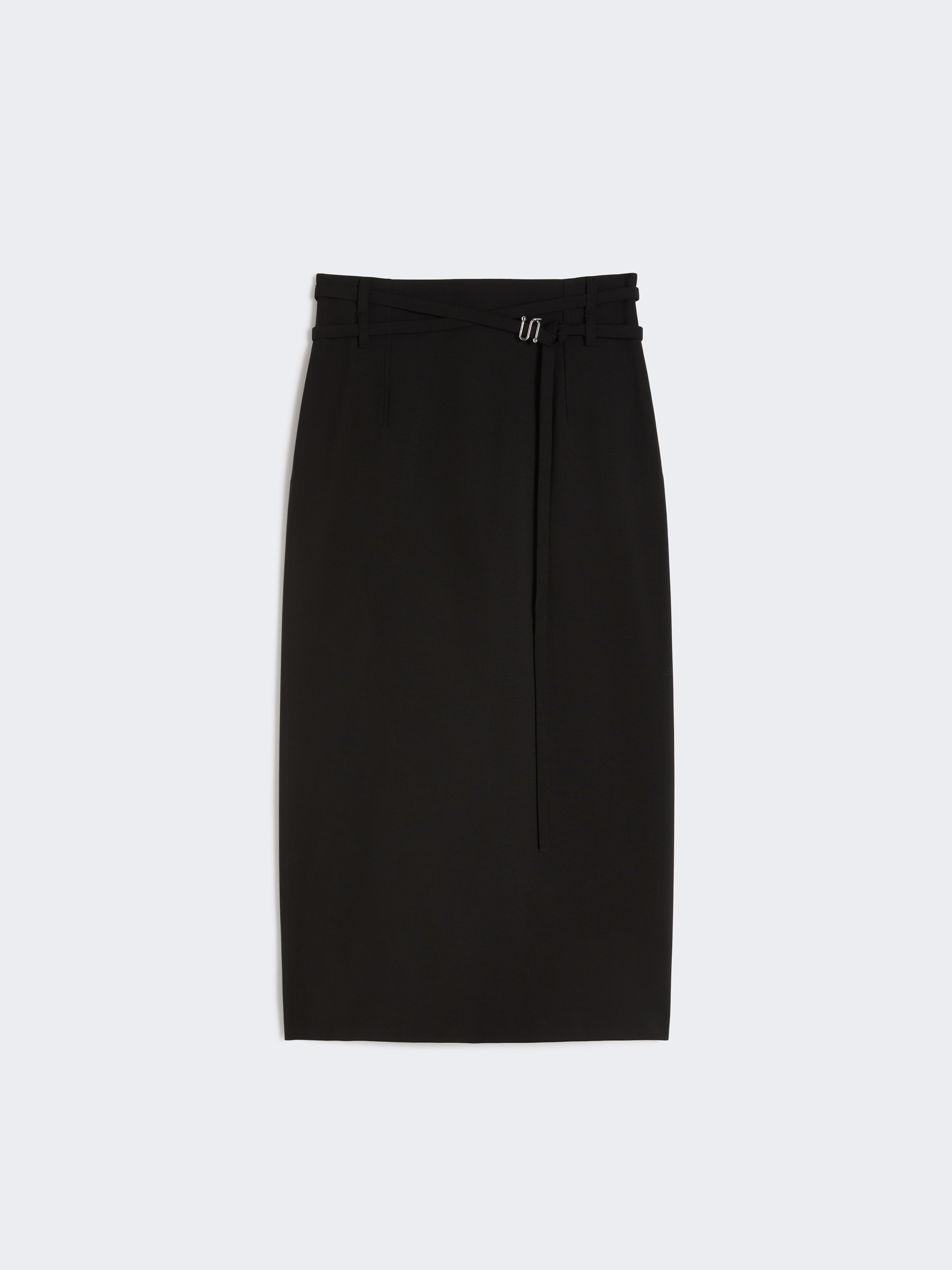 Long wool skirt with belt - BLACK - Max Mara - 5
