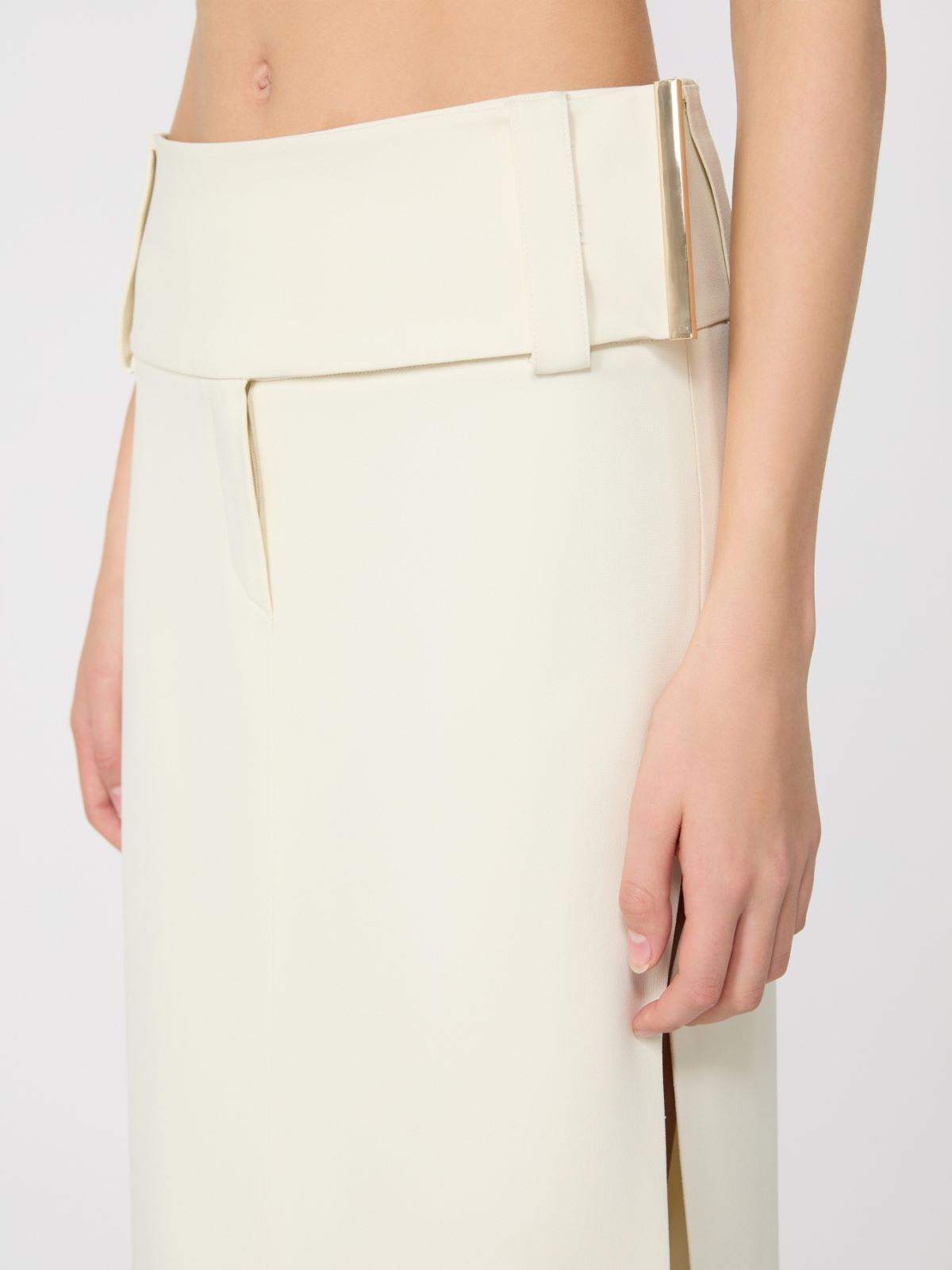 Langer Rock aus Stretch-Viskose - CREME - Max Mara - 4