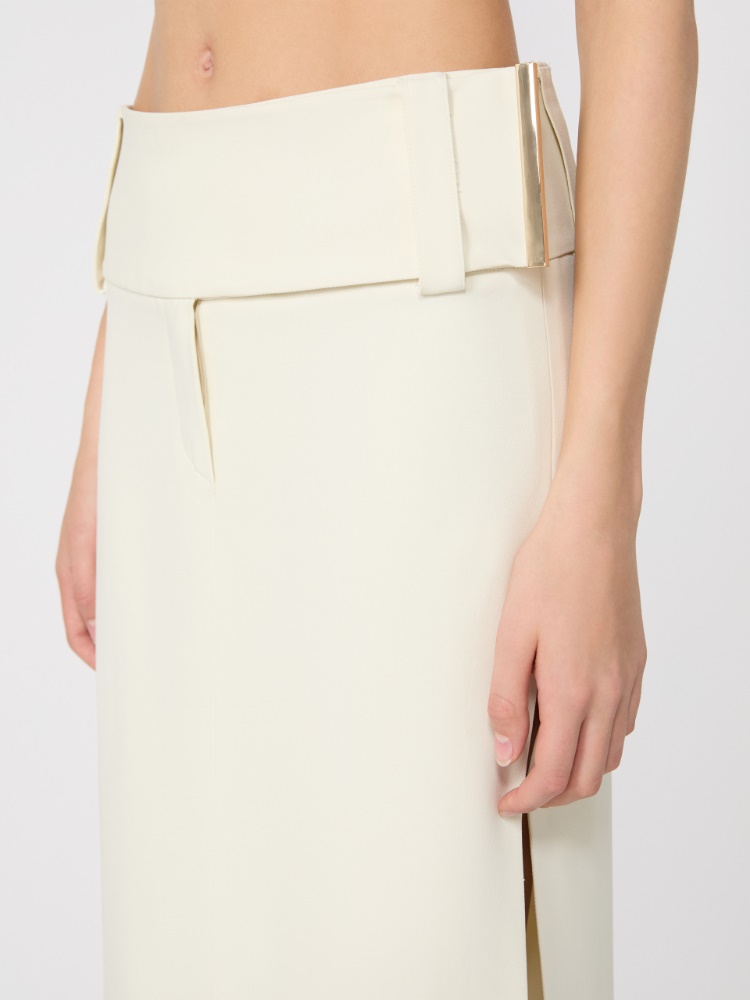 Langer Rock aus Stretch-Viskose - CREME - Max Mara - 4