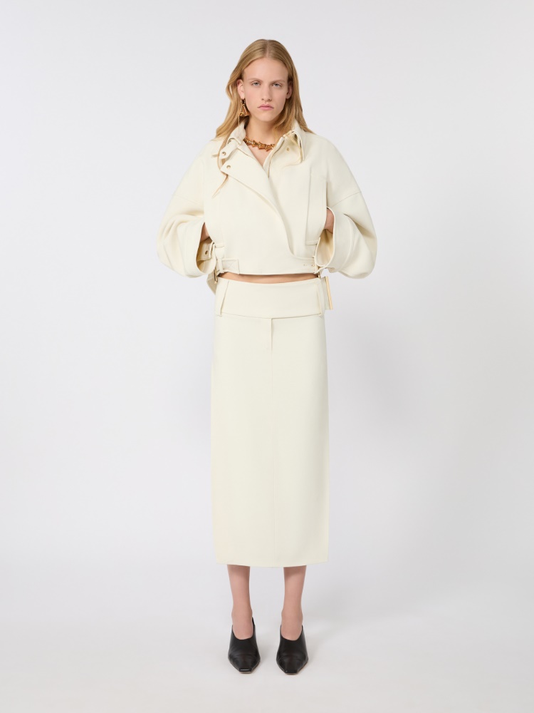 Langer Rock aus Stretch-Viskose - CREME - Max Mara