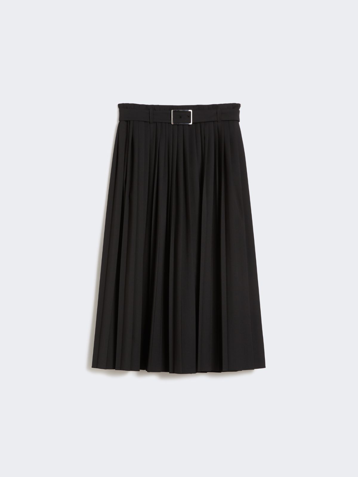 Plissé-pleated gabardine skirt - BLACK - Max Mara - 9