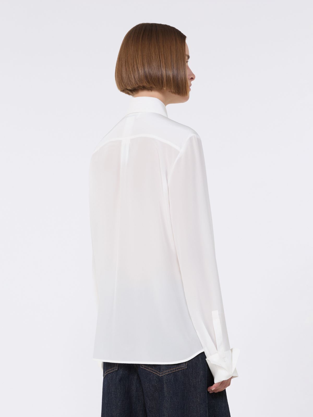 Slim-fit silk shirt - WHITE - Max Mara - 6