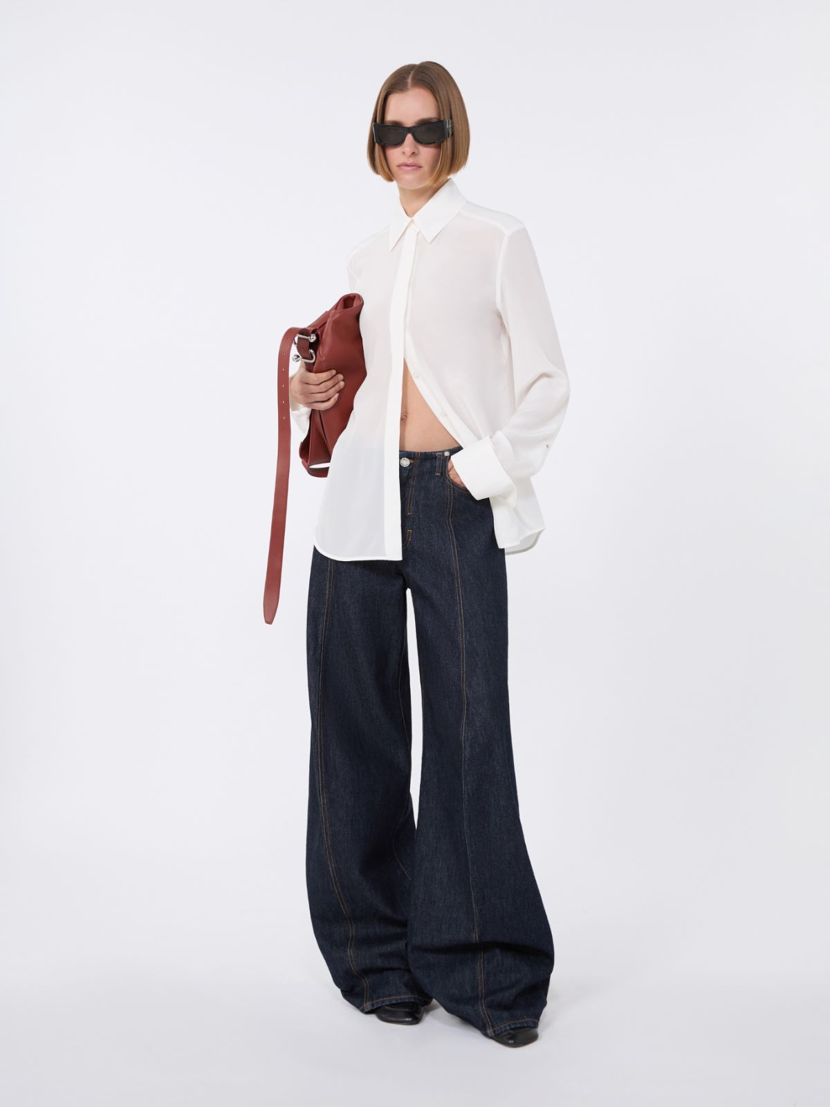 Slim-fit silk shirt - WHITE - Max Mara