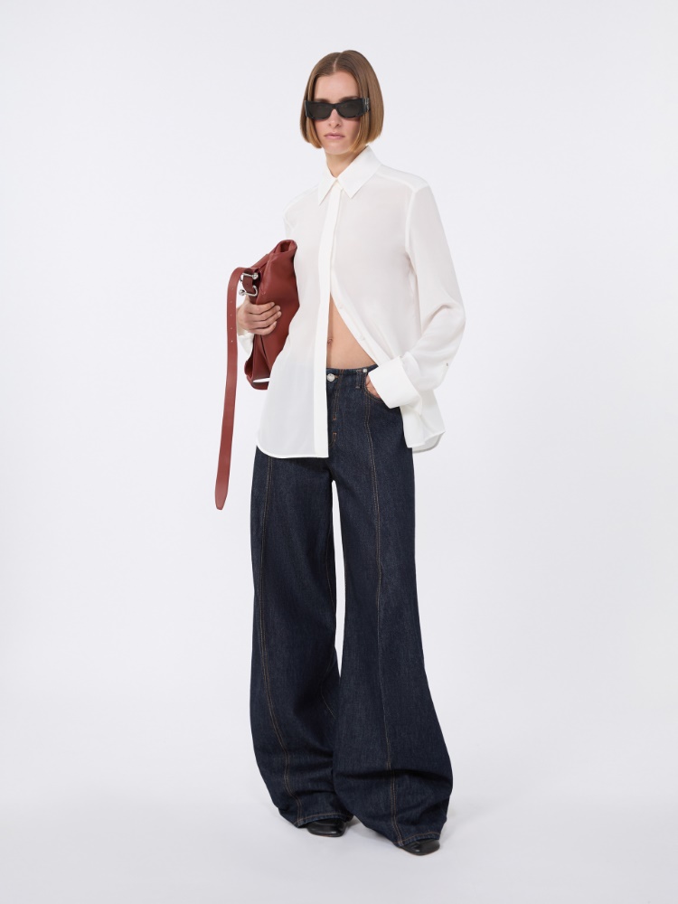 Slim-fit silk shirt - WHITE - Max Mara
