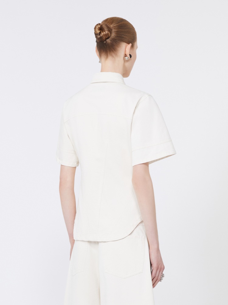Slim-fit bull denim shirt - BEIGE - Max Mara - 3