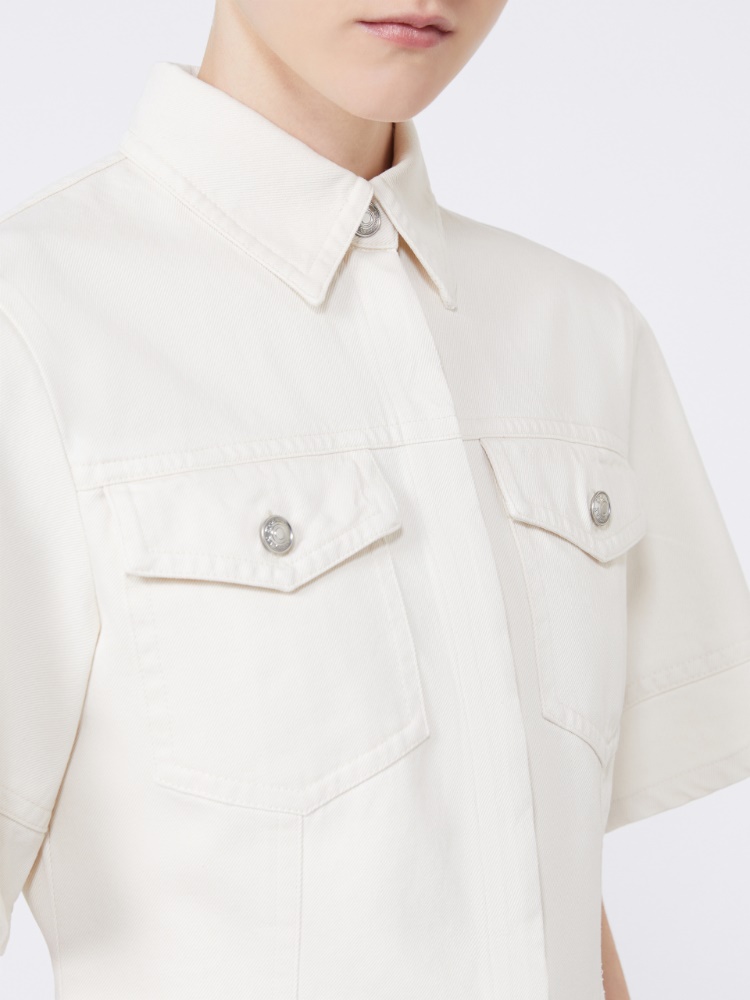Slim-fit bull denim shirt - BEIGE - Max Mara - 5